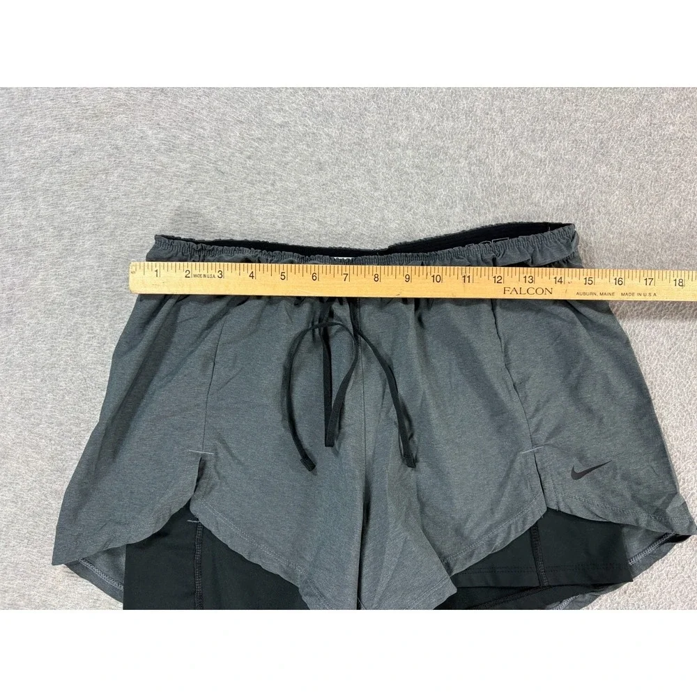 Nike Dri Fit Compression Lined Running Shorts (Women's Medium) Gray - 3